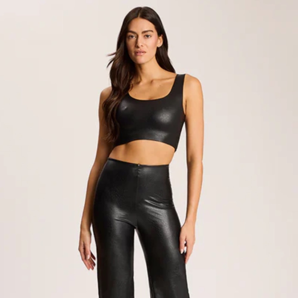 Commando Faux Leather Squareneck Crop Top